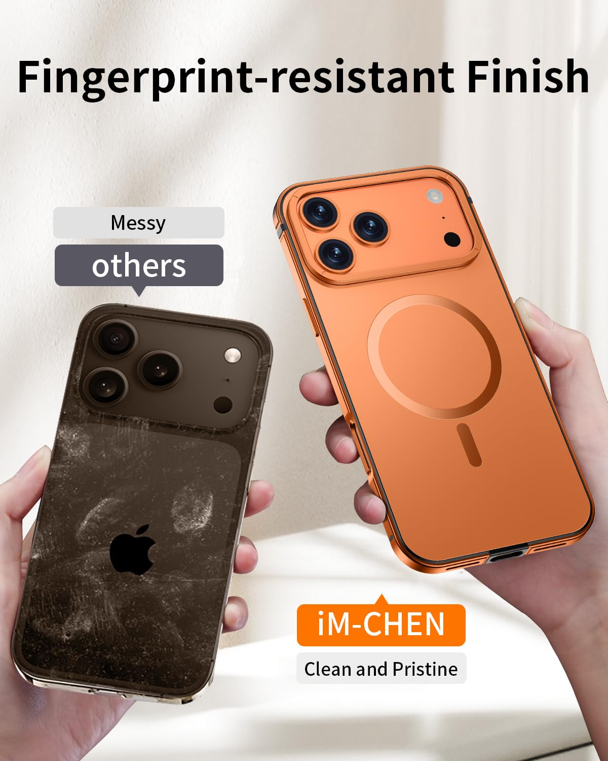 Amazon.com: IMCHEN for iPhone 17 Pro Max Metal Frame Case Orange